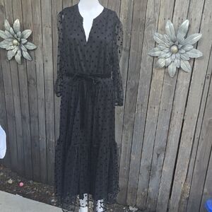 See And Be Seen Elegant Black Polka Dot Dress